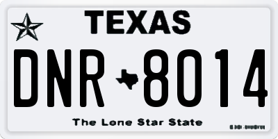 TX license plate DNR8014