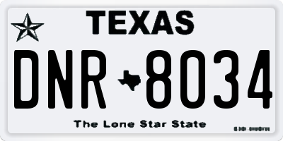 TX license plate DNR8034