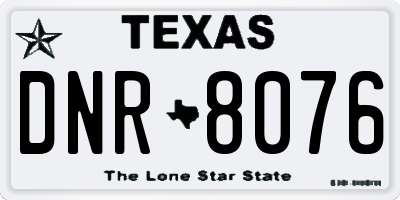 TX license plate DNR8076