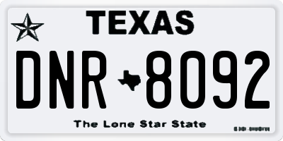 TX license plate DNR8092