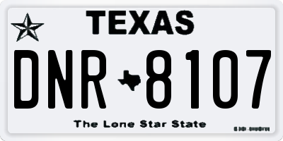 TX license plate DNR8107