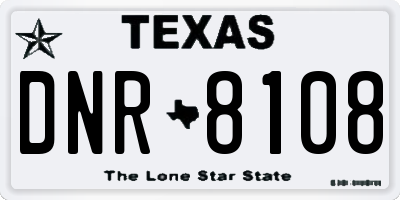 TX license plate DNR8108