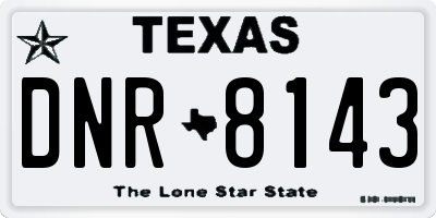 TX license plate DNR8143