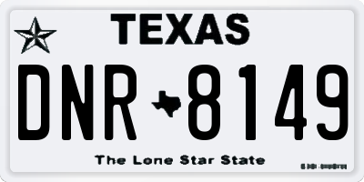 TX license plate DNR8149
