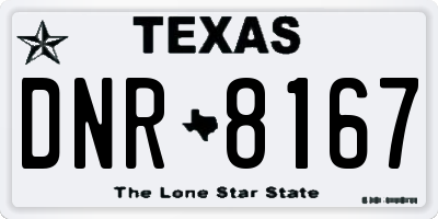 TX license plate DNR8167