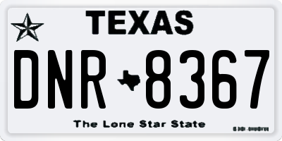 TX license plate DNR8367