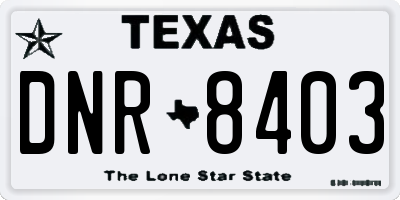 TX license plate DNR8403