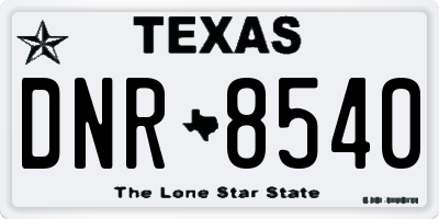 TX license plate DNR8540