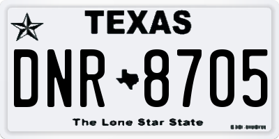 TX license plate DNR8705