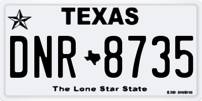 TX license plate DNR8735