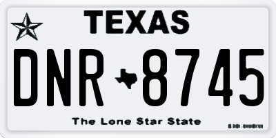 TX license plate DNR8745