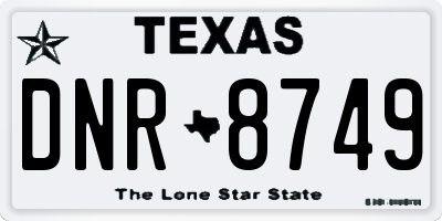 TX license plate DNR8749