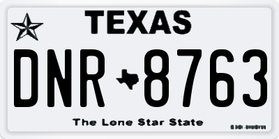 TX license plate DNR8763