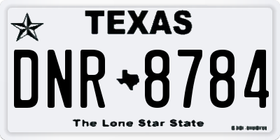 TX license plate DNR8784