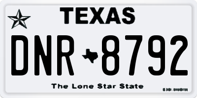 TX license plate DNR8792