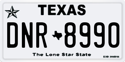 TX license plate DNR8990