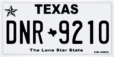 TX license plate DNR9210