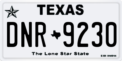 TX license plate DNR9230