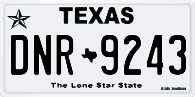 TX license plate DNR9243