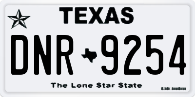 TX license plate DNR9254