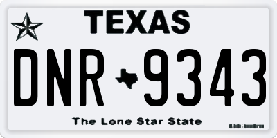 TX license plate DNR9343