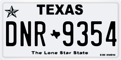 TX license plate DNR9354