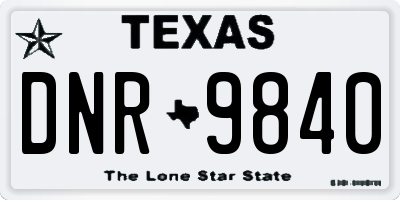 TX license plate DNR9840
