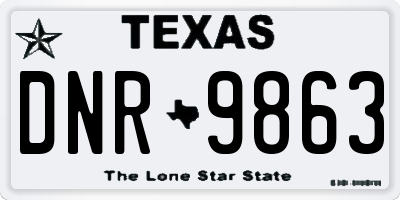 TX license plate DNR9863