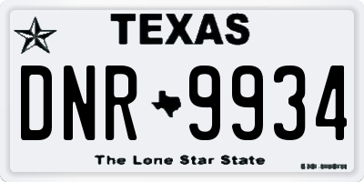 TX license plate DNR9934
