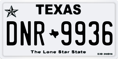 TX license plate DNR9936