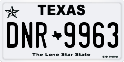 TX license plate DNR9963