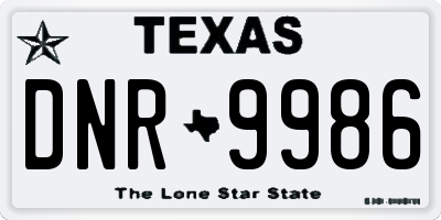 TX license plate DNR9986