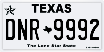 TX license plate DNR9992