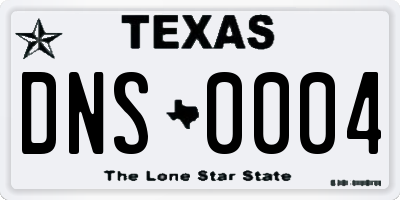 TX license plate DNS0004