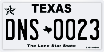 TX license plate DNS0023