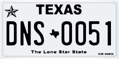TX license plate DNS0051