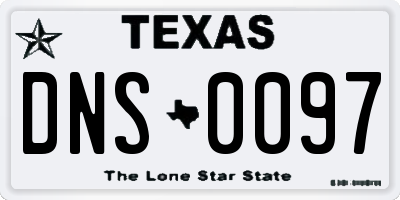 TX license plate DNS0097