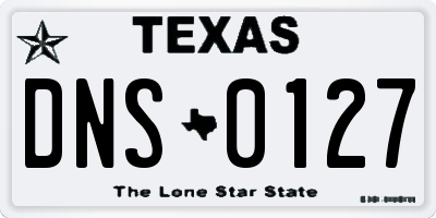 TX license plate DNS0127