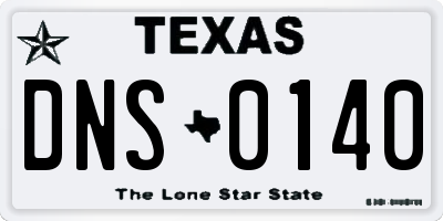 TX license plate DNS0140