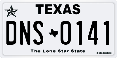 TX license plate DNS0141