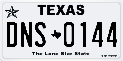TX license plate DNS0144