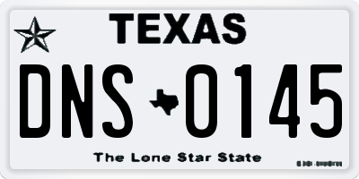 TX license plate DNS0145