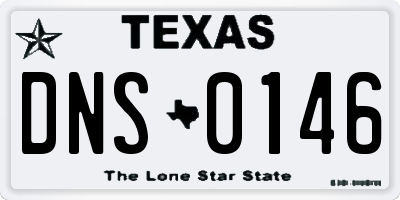 TX license plate DNS0146