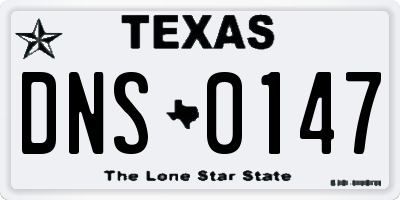 TX license plate DNS0147