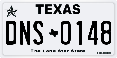 TX license plate DNS0148