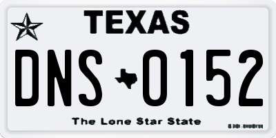 TX license plate DNS0152