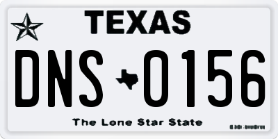 TX license plate DNS0156