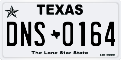 TX license plate DNS0164