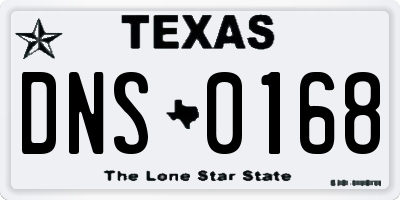TX license plate DNS0168