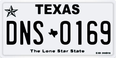 TX license plate DNS0169